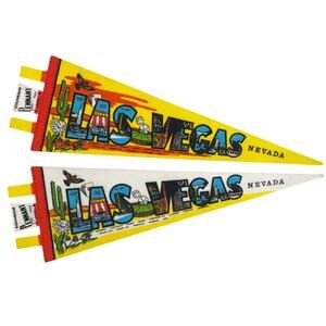 70s Las Vegas Nevada souvenir pennants 1970s vintage
